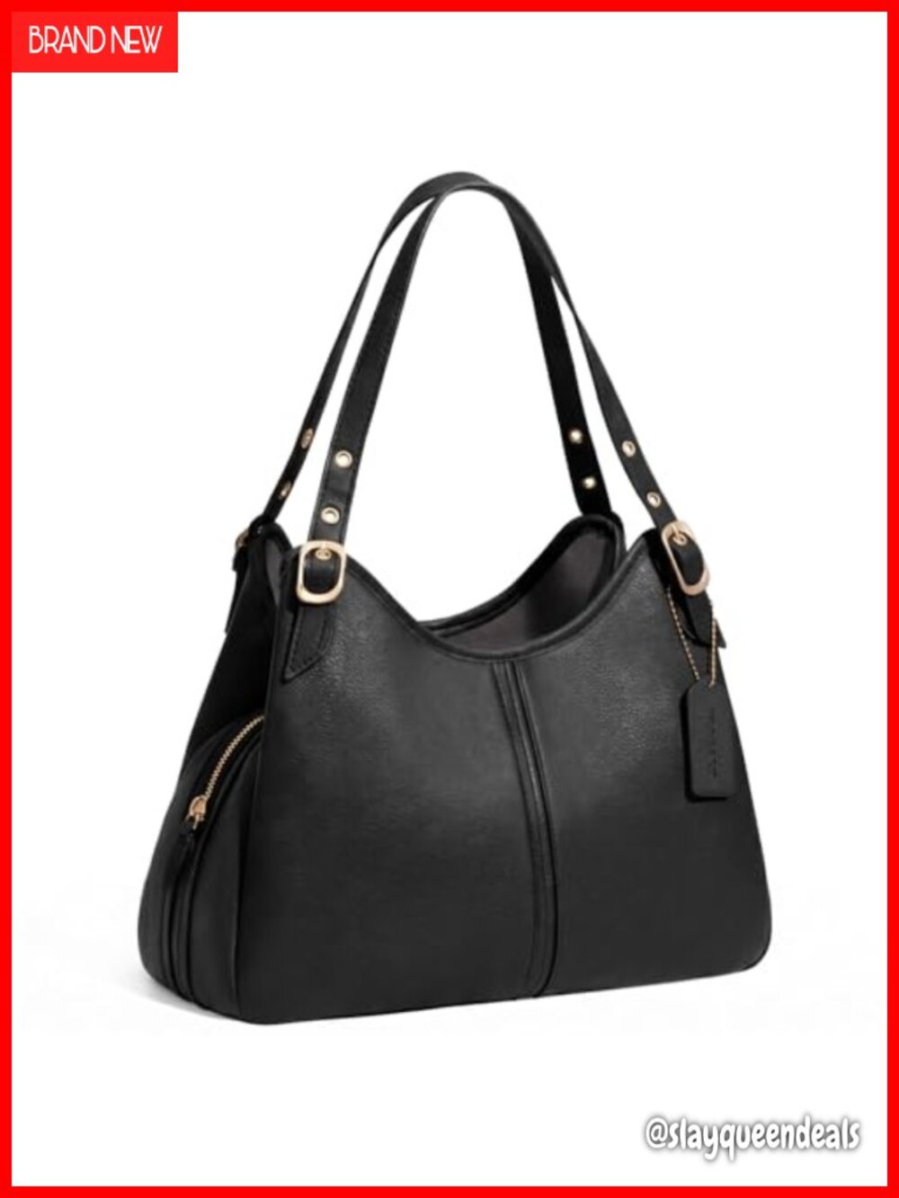Vintage Hobo Handbag Women Soft Faux Leather Slouchy Crescent Shoulder Bag